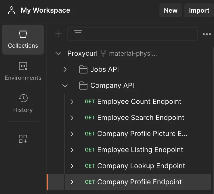 The various company-related endpoints