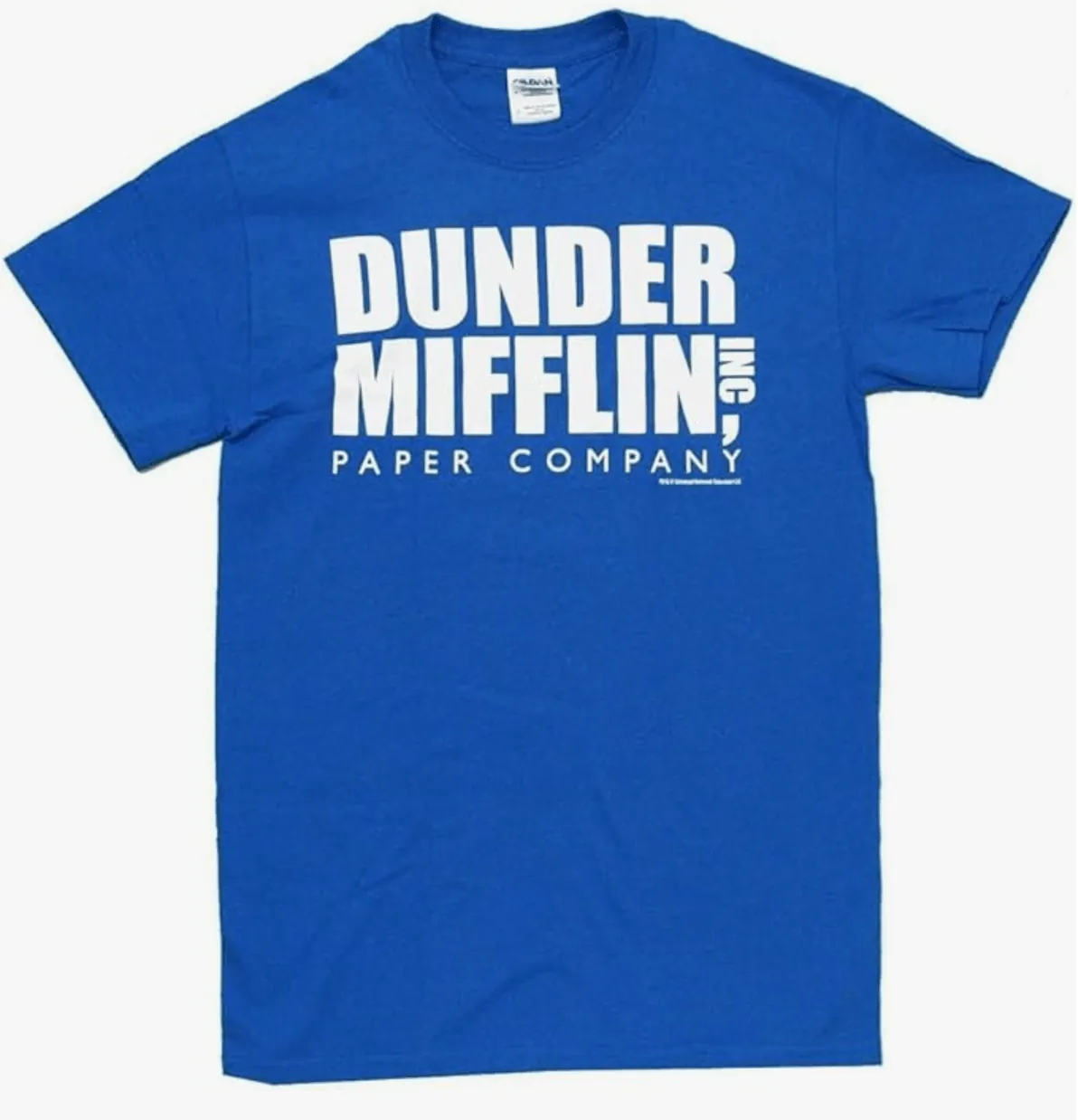 Dunder Mifflin Employee T-shirt from the famous sitcom The Office US, in blue with a white print