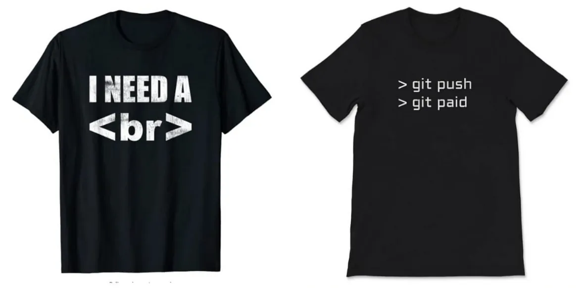 A witty coding-based t-shirt for developers