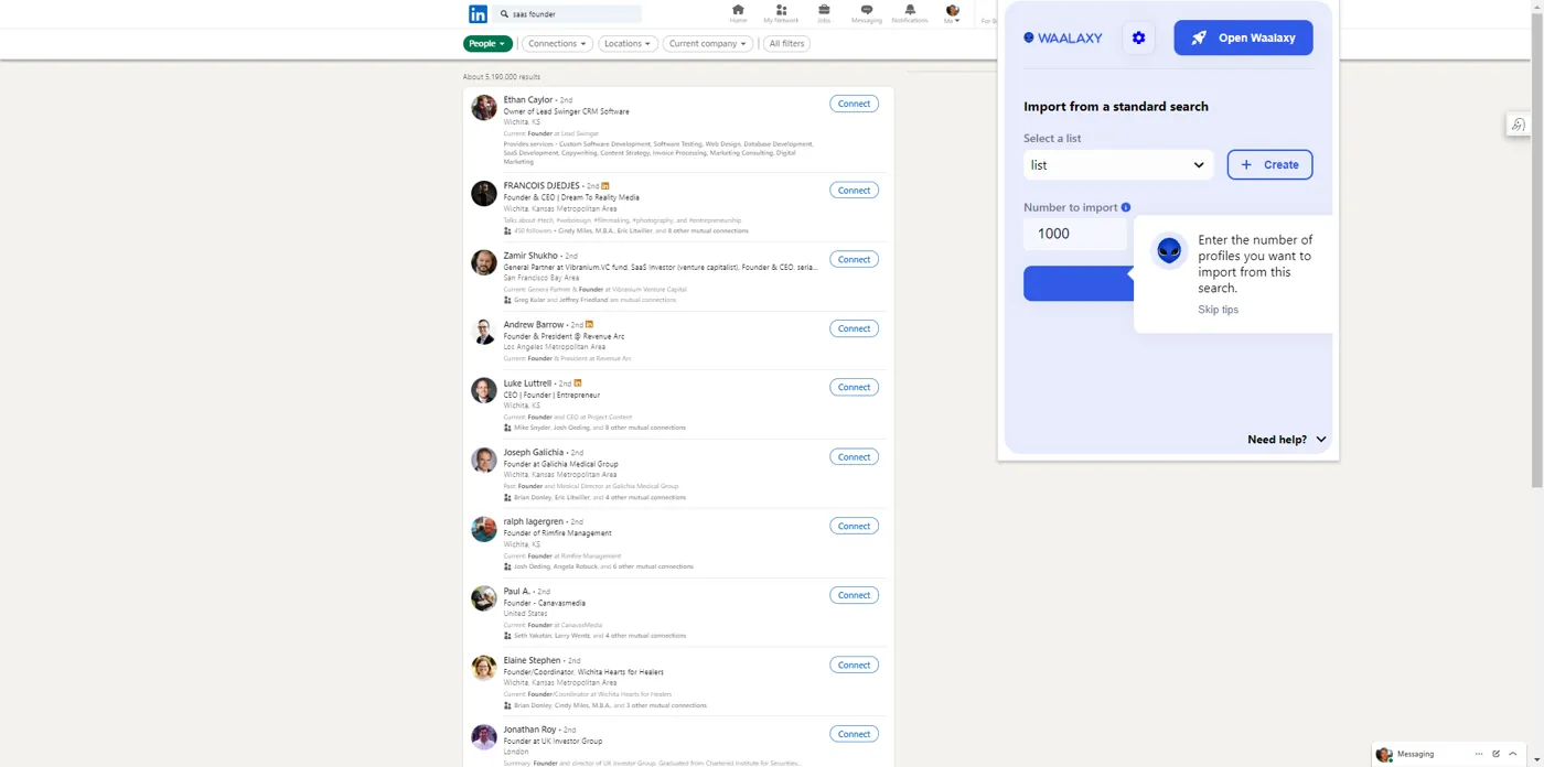 Waalaxy Browser Extention