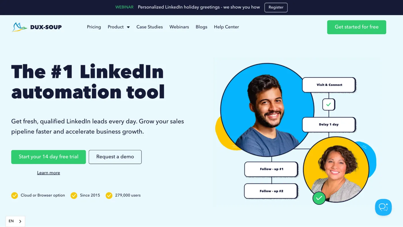 Dux-Soup Landing Page