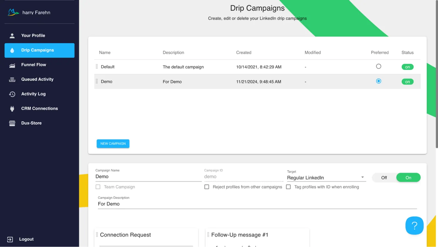 Dux-Soup campaigns