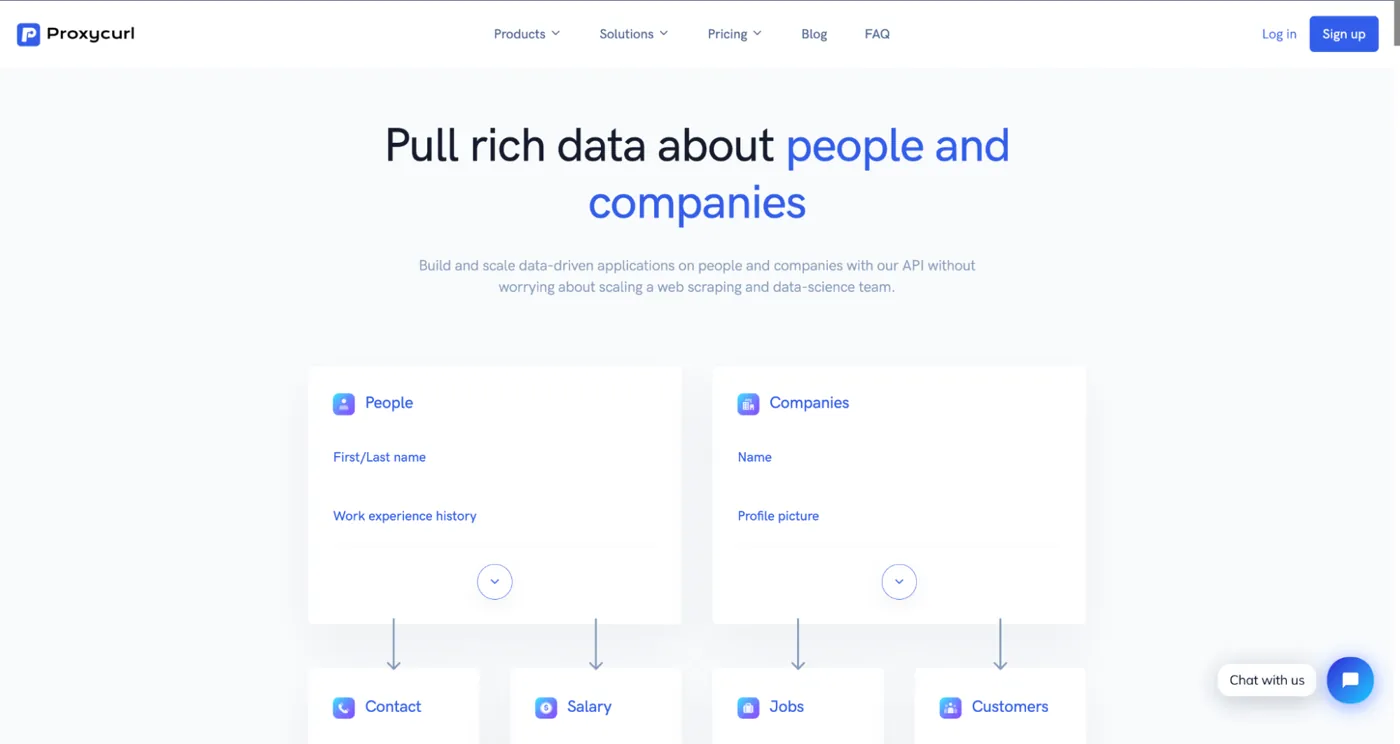 Proxycurl Landing Page